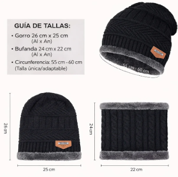 Set Invierno Premium Gorro + Bufanda