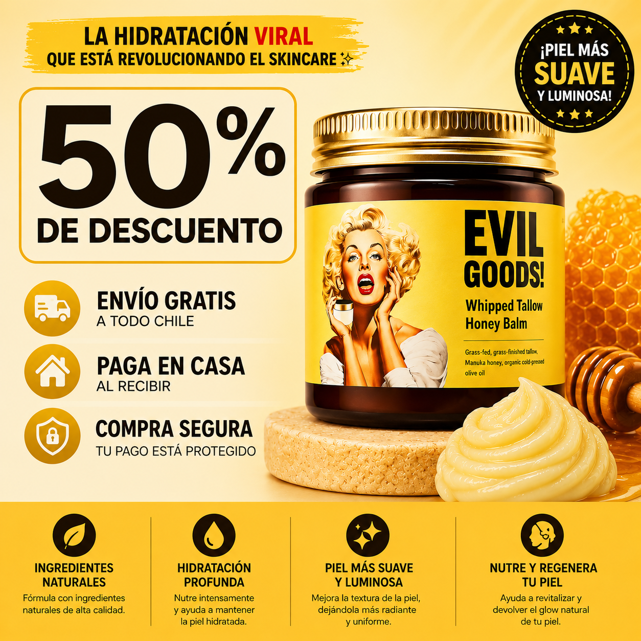 Honey Balm™ | Bálsamo Facial de Hidratación Profunda