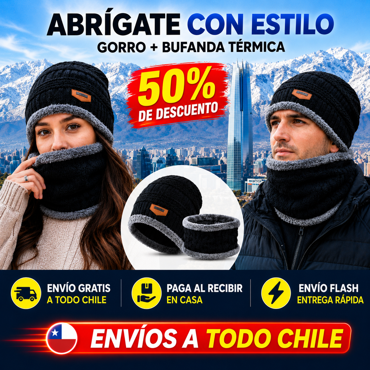 Set Invierno Premium Gorro + Bufanda